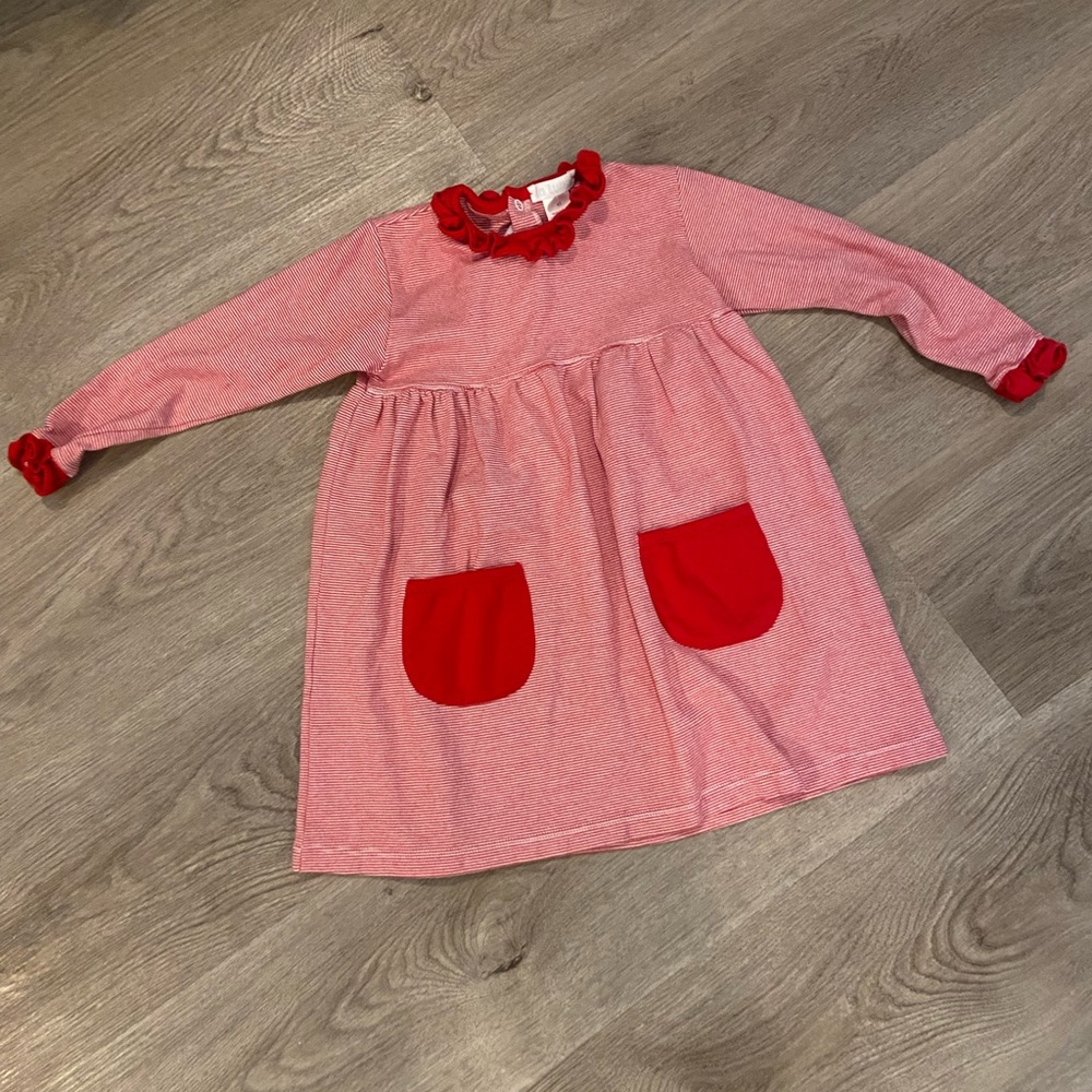 La Luna 4T girls Red Holiday Dress EUC